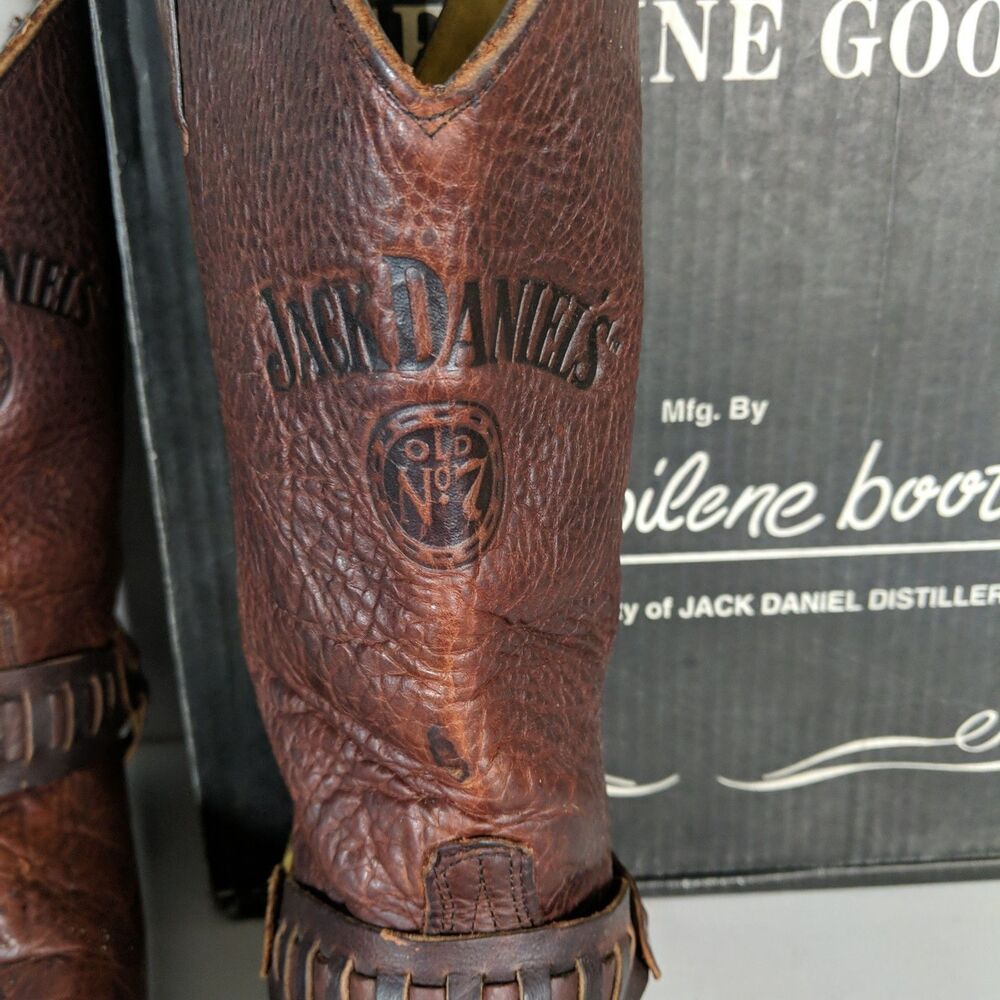JACK DANIELS Abilene NO. 7 LEATHER COWBOY BOOTS MENS SIZE 9D OIL RESISTANT 8015 - Picture 3 of 11